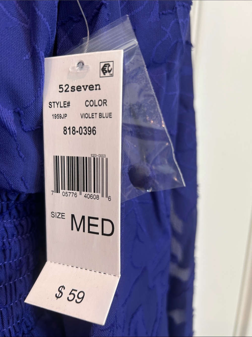 52SEVEN Floral Blouse in Violet Blue - Picture 8 of 10